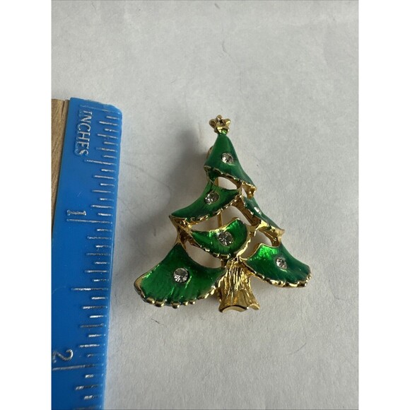 Unbranded Jewelry - GREEN CHRISTMAS TREE CLEAR CRYSTAL BROOCH MADE IN CZECH BOHEMIAN